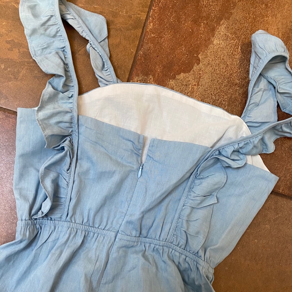 Baby blue ruffle jumpsuit